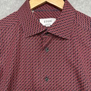Eton Contemporary Mens Dress Shirt Geometric Print Button Down‎ 16.5 42 Large